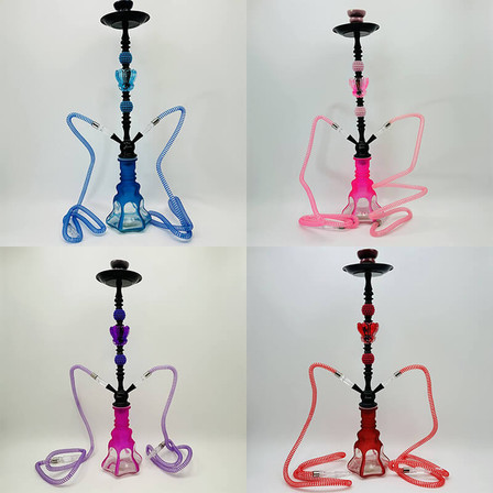 Luxor Shisha Hookah With Double Pearls And Flower Perc - 2 Hose - 26 Inch - NP21-28 Luxor Shisha Hookah With Double Pearls And Flower Perc - 2 Hose - 26 Inch - NP21-28