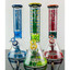 WATERPIPE 12" INCH - TATTOO BEAKER WITH ICE PINCHER, DESIGN TUBE AND VASE - ASSORTED