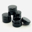 GLASS JAR REGULAR - U.V BLACK GLASS BLACK TOP - 12 COUNT PER PACK