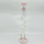ALEAF WINDING GLASS WATERPIPE 18" INCH - BEAKER WITH 14MM  BOWL - 6" DOWNSTEM-pink