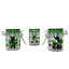Stash Jar Glass - 1.5oz - Small - 3 Pieces Per Pack-METALLIC SILVER-GREEN LEAVES - SJM002
