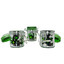 Stash Jar Glass - 1.5oz - Small - 3 Pieces Per Pack-METALLIC SILVER-GREEN LEAVES - SJM002
