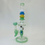 12 Inch Waterpipe - With Multi Rings Tube and Character Showerhead Perc-Green