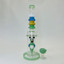 12 Inch Waterpipe - With Multi Rings Tube and Character Showerhead Perc-Green