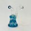 	
Helios Glass Waterpipe - 6 Inch - Raked with Bent Neck and Banger-Dark Blue