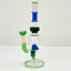 Waterpipe 12" Inch - With Multi Rings Tube and Character Showerhead Perc -green color