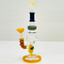 Waterpipe 12" Inch - With Multi Rings Tube and Character Showerhead Perc -amber color