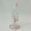 Helios Glass Waterpipe - 7" Inch - Straight With Flower and Donut Showerhead Perc