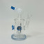 Helios Glass Waterpipe - 7" Inch - Straight With Flower and Donut Showerhead Perc