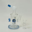 Helios Glass Waterpipe - 7" Inch - Straight With Flower and Donut Showerhead Perc