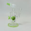 Helios Glass Waterpipe - 7" Inch - Straight With Flower and Donut Showerhead Perc