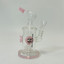 Helios Glass Waterpipe - 7" Inch - Straight With Flower and Donut Showerhead Perc