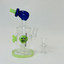 Helios Glass Waterpipe - 7" Inch - Straight With Flower and Donut Showerhead Perc