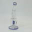 Helios Glass - 8 Inch Waterpipe - Bent Neck, Ribbed Ring With Donut Showerhead Perc and Banger-Purple