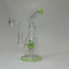 Helios Glass - 8 Inch Waterpipe - Bent Neck, Ribbed Ring With Donut Showerhead Perc and Banger-Green