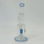 Helios Glass - 8 Inch Waterpipe - Bent Neck, Ribbed Ring With Donut Showerhead Perc and Banger-Blue