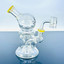 WPTG121 - Helios Glass - 6 Inch Waterpipe - Globe Telescopic With Showehead Perc and Banger - Assorted Colors - Price Per Piece