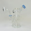 WPTG121 - Helios Glass - 6 Inch Waterpipe - Globe Telescopic With Showehead Perc and Banger-Blue