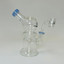 WPTG121 - Helios Glass - 6 Inch Waterpipe - Globe Telescopic With Showehead Perc and Banger-Blue