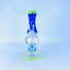 Waterpipe 7" Inches- Colored Neck With Hive Showerhead Perc-WPTG105-Blue Green
