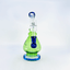 Helios Glass Waterpipe - 7" Inch - Swirl Neck With Color Vase and Showerhead Perc-BLUE-GREEN