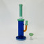 WPAG171 - Waterpipe 11.5 Inches - Straight With UFO Showerhead Perc-BLUE/TEAL GREEN