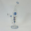 Helios Glass Waterpipe 14" inch - Bent Neck With double Perc - Lavender