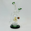 Hipster Glass Recycler Waterpipe with Inverted Shaved Tree Perc - 11 Inch