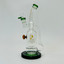 Hipster Glass Recycler Waterpipe with Inverted Shaved Tree Perc - 11 Inch