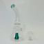 8-inch Waterpipe With Bend Neck & Perc-TEAL BLUE