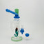 Waterpipe - Recycler With Scorpion Perc - 10 Inches - (RH-173)-GREEN/BLUE