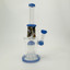 Waterpipe - Wig-wag Deco With 9-arm Tree Perc - 12 Inches  - (RH-176) -Blue