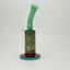 Hipster - 10 Inches Bent Neck Waterpipe With Fancy Designs - (LF048) Green Accent 
