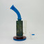 Hipster - 10 Inches Bent Neck Waterpipe With Fancy Designs - (LF048) Slime Blue 