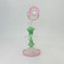 9 Inches - Waterpipe With Bell Showerhead Perc - RH-168-Pink Green