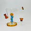 8 Inches - Waterpipe Swirl Mouthpiece With Flower Shower Perc - 45 Degree - RH-160-AMBER