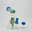8.5 Inches - Waterpipe Snowman With Animal Shower Perc - RH-193-Blue Green
