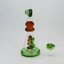  10.5-Inches-Waterpipe -Beaker With Multi-ring and Gun Art Perc-(RH-197)-GREEN AMBER