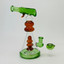  10.5-Inches-Waterpipe -Beaker With Multi-ring and Gun Art Perc-(RH-197)-GREEN AMBER