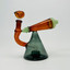 Pyramid Body With Telescope Perc Waterpipe - 6 Inches - (RH-178)-GREEN AMBER