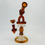 Telescope Style Waterpipe With Shower Perc - 10.5 Inches - (RH-172)-AMBER