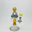 Telescope Style Waterpipe With Shower Perc - 10.5 Inches - (RH-172)-YELLOW GREY