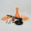 Luxor - 27 Inches - Shisha Hookah Beaker Vase With Double Disco Ball and Pearl Deco - 2 Hose - NP21-24-ORANGE
