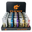 Clickit Lighter - Transparent With Led Light Triple Torch - 25 Counts Per Display - GH-10897