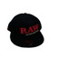 Raw - Snap Back Hat - Blk With Red Stiching
