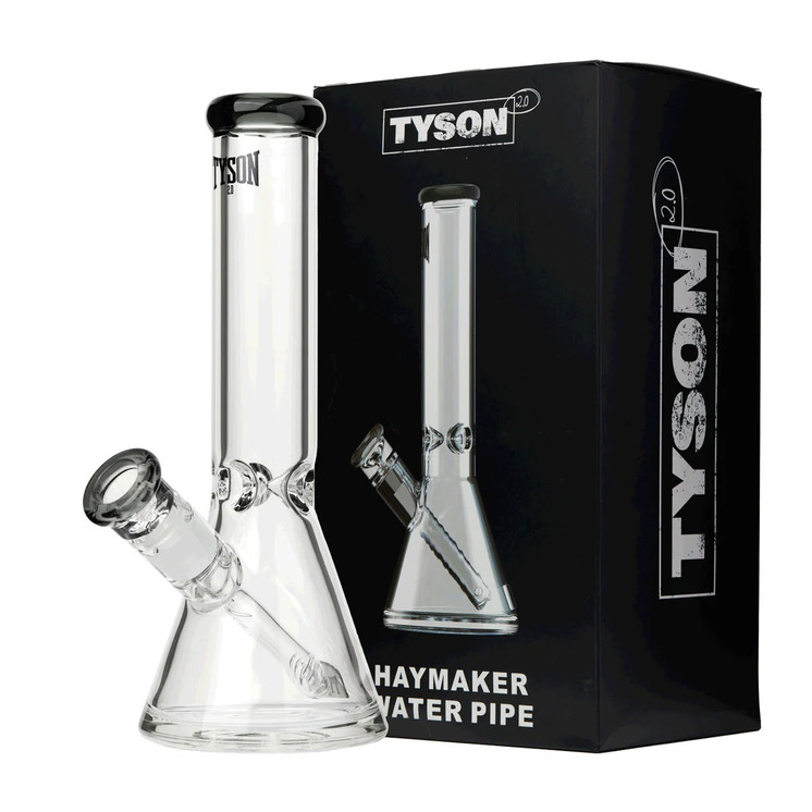 Tyson 2.0 Haymaker Waterpipe - Clear-Charcoal