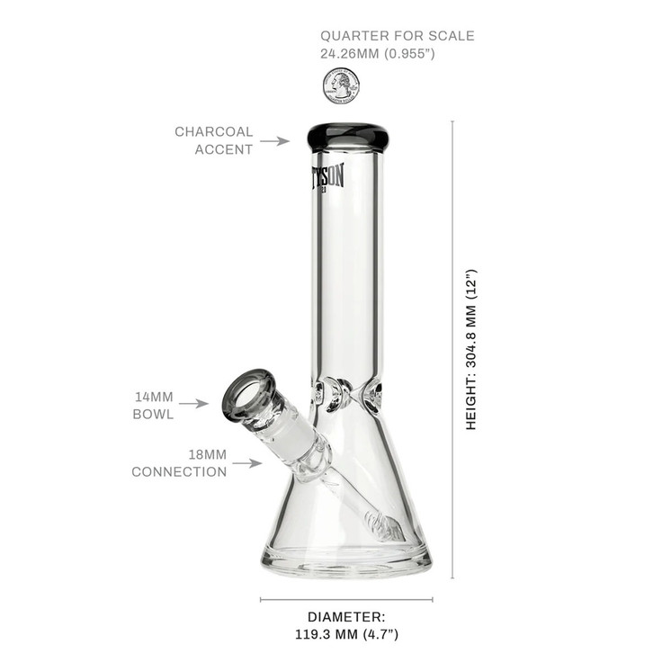 Tyson 2.0 Haymaker Waterpipe - Clear-Charcoal