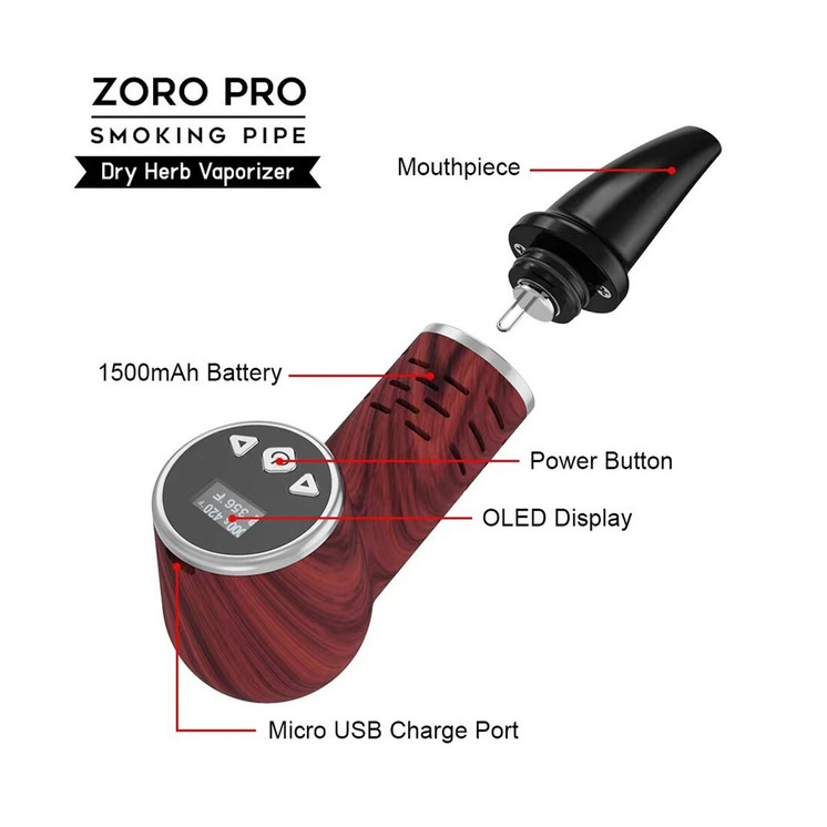 Zoro Pro Smoking Pipe Dry Herb Vaporizer