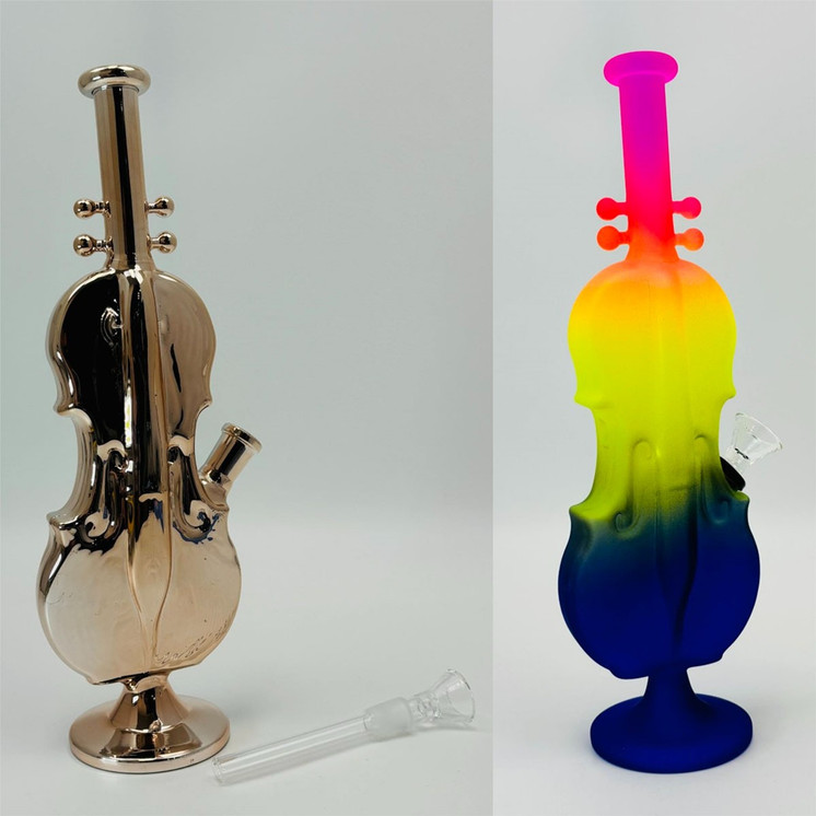 Violin Waterpipe - 11.5 Inch - Assorted Colors - Price Per Piece