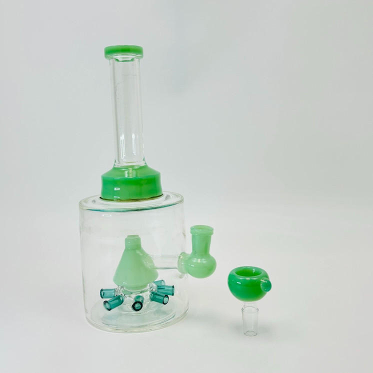 Pyramid Showerhead Perc Waterpipe - 10 Inch - RH-292